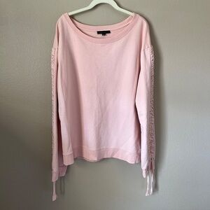 Sanctuary Light Pink Long Sleeve Crew Neck Pullover SweatShirt